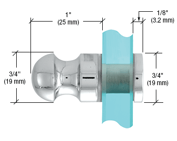 CRL Mini Bulb Style Shower Door Knobs