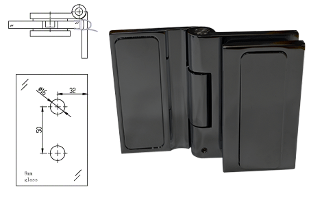 CRL Altea Series 90 Degree Glass-to-Wall Hinge