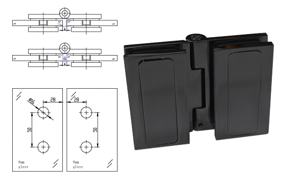 CRL Altea Series 180º Glass-to-Glass Hinge