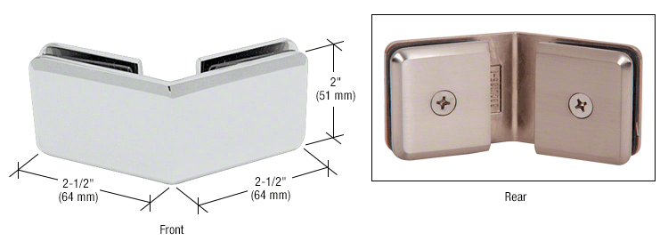 CRL Beveled Style 135 Degree Glass-to-Glass Clamps