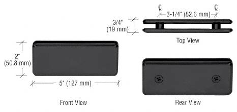 CRL Beveled Style 180 Degree Glass-to-Glass Clamps