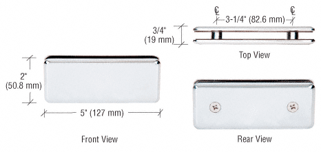 CRL Beveled Style 180 Degree Glass-to-Glass Clamps