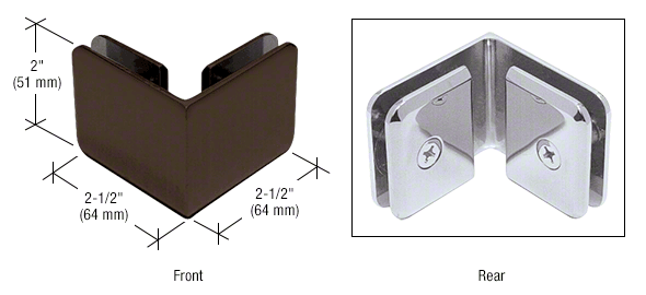 CRL Beveled Style 90 Degree Glass-to-Glass Clamps 