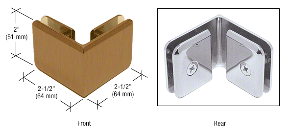 CRL Beveled Style 90 Degree Glass-to-Glass Clamps 