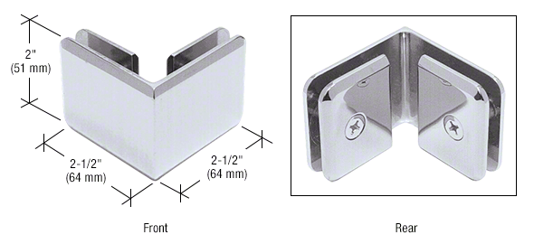 CRL Beveled Style 90 Degree Glass-to-Glass Clamps 