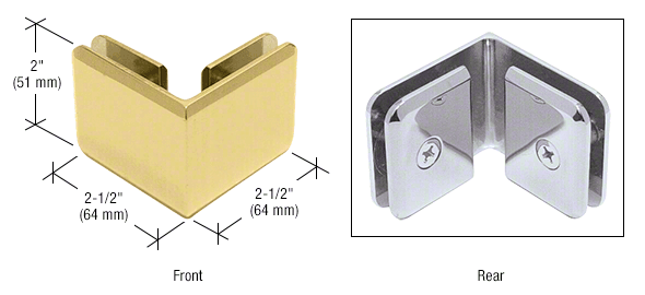 CRL Beveled Style 90 Degree Glass-to-Glass Clamps 