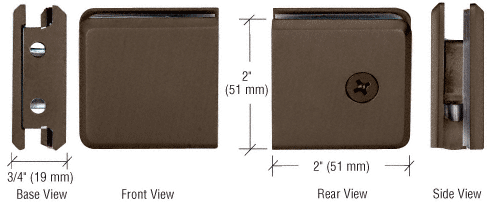 CRL Beveled Style Notch-in-Glass Fixed Panel U-Clamps