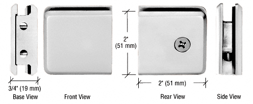 CRL Beveled Style Notch-in-Glass Fixed Panel U-Clamps