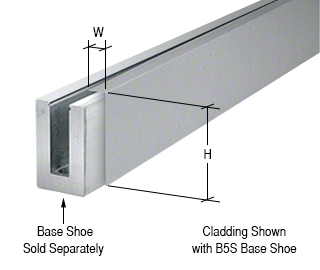 CRL Straight Cladding for B5S Series Standard Square Base Shoe