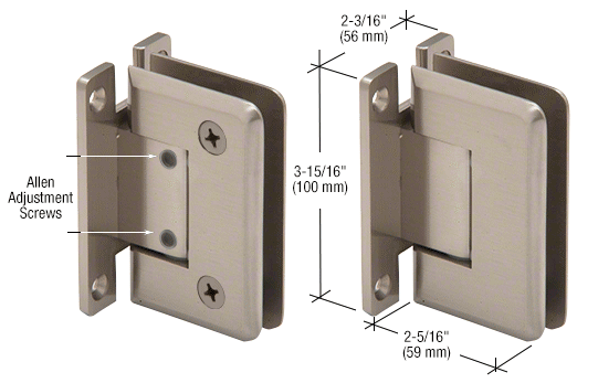 CRL Adjustable Cologne 337 Wall Mount Full Back Plate Hinge