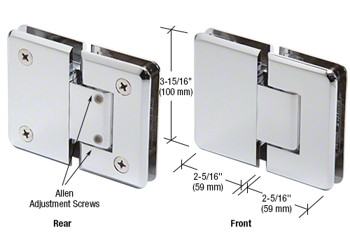 CRL Adjustable Cologne Series Glass-to-Glass Mount Hinges