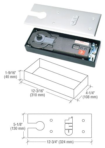 CRL Shallow Depth Floor Mounted Door Closers