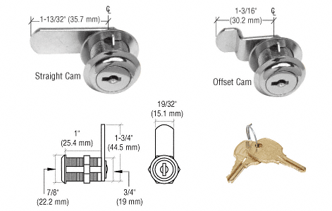 CRL Cam Lock, 2 Keys