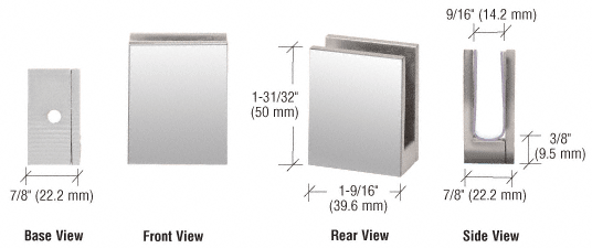 CRL Heavy Glass Face Plate Clamps for 3/8