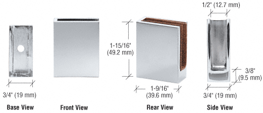 CRL Fixed Plate Corner Glass Clamps