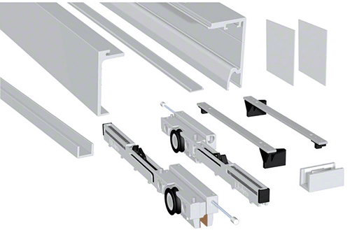 CRL COMPACT X Schiebetürsystem mit Seitenteil, mit Dämpfer, 70 kg, 3 m