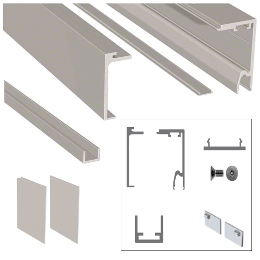 CRL 5 Metre Compact-X70 Sliding Top Track with Fixed Panel Including End Caps