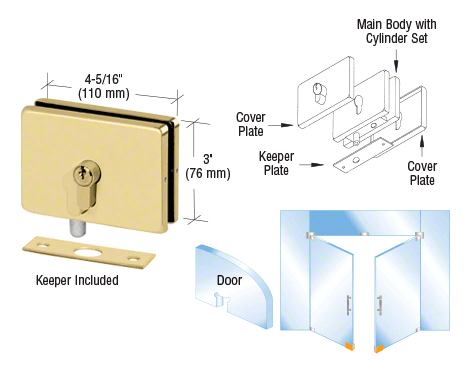 CRL EUR European Series Glass Mounted Patch Locks