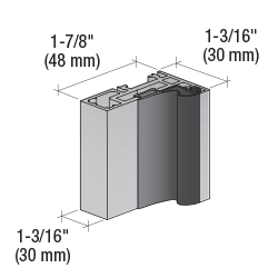 CRL Wall-to-Glass Office Door Frame Profiles, 3 m 