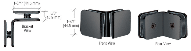 CRL Traditional Style 90 Degree Glass-to-Glass Clamps