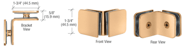 CRL Traditional Style 90 Degree Glass-to-Glass Clamps