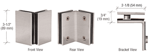 CRL Geneva Series 90 Degree Glass-to-Glass Brackets