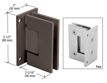 CRL Geneva 037 Wall Mount Full Back Plate Hinge