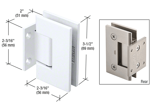 CRL Geneva 074 Wall Mount Short Back Plate Hinge