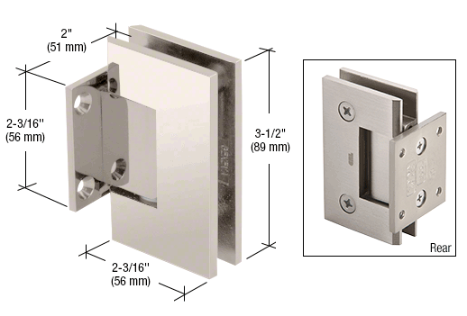 CRL Geneva 074 Wall Mount Short Back Plate Hinge