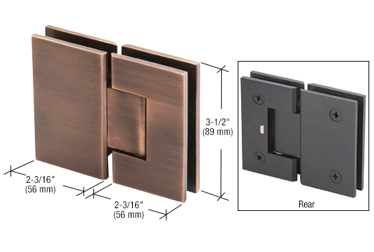 CRL Adjustable 380 Geneva Series Glass-to-Glass Hinges