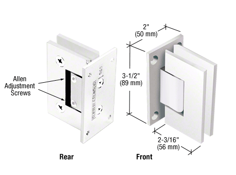 CRL Adjustment Geneva 337 Series Wall Mount Full Back Plate Hinge