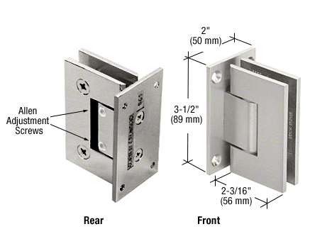 CRL Adjustment Geneva 337 Series Wall Mount Full Back Plate Hinge