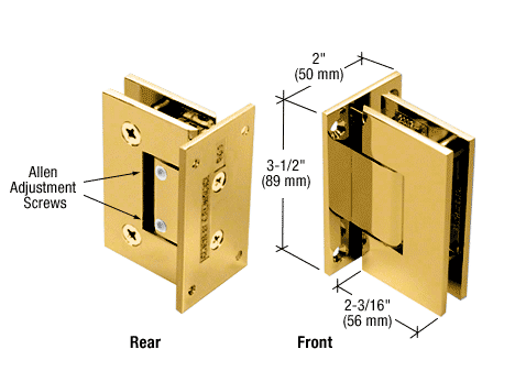 CRL Adjustment Geneva 337 Series Wall Mount Full Back Plate Hinge