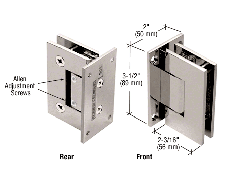 CRL Adjustment Geneva 337 Series Wall Mount Full Back Plate Hinge