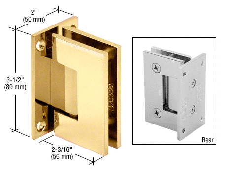 CRL Geneva 537 5 Degree Pre-Set Wall Mount Full Back Plate Hinge