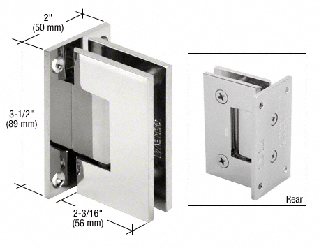 CRL Geneva 537 5 Degree Pre-Set Wall Mount Full Back Plate Hinge