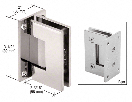 CRL Geneva 537 5 Degree Pre-Set Wall Mount Full Back Plate Hinge