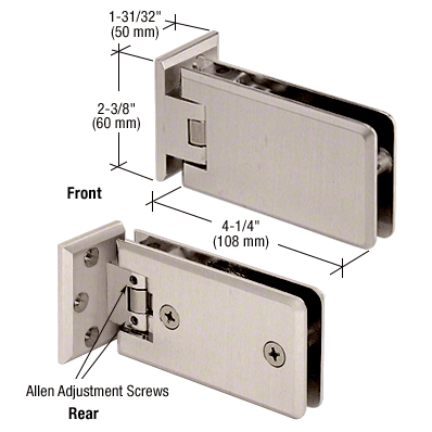 CRL Grande 344 Series Wall Mount Offset Adjustable Hinges