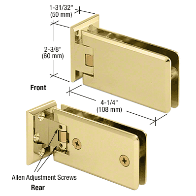 CRL Grande 344 Series Wall Mount Offset Adjustable Hinges