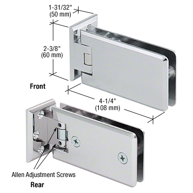 CRL Grande 344 Series Wall Mount Offset Adjustable Hinges