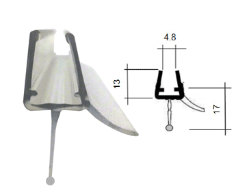 CRL Clear Co-Extruded Bottom Wipe with Drip Rail for 6-8 mm Glass