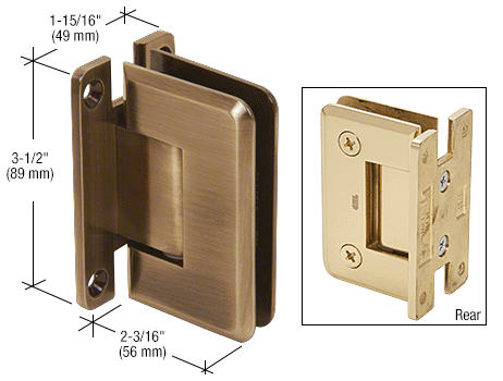 CRL Pinnacle 037 Wall Mount Full Back Plate Hinge