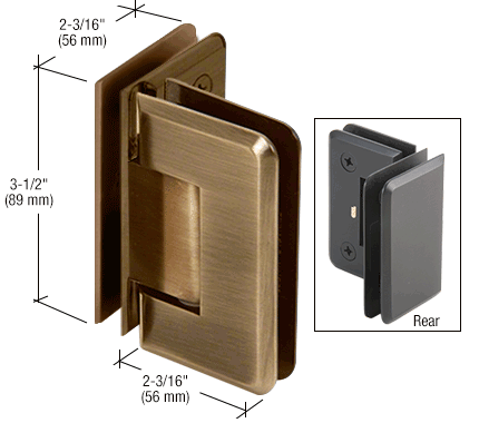 CRL Pinnacle Series 90 Degree Glass-to-Glass Mount Hinges