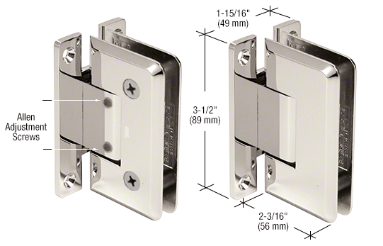 CRL Adjustable Pinnacle 337 Series Wall Mount Full Back Plate Hinge