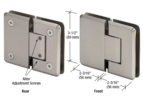 CRL Adjustable Pinnacle 380 Series 180 Degree Glass-to-Glass Hinge