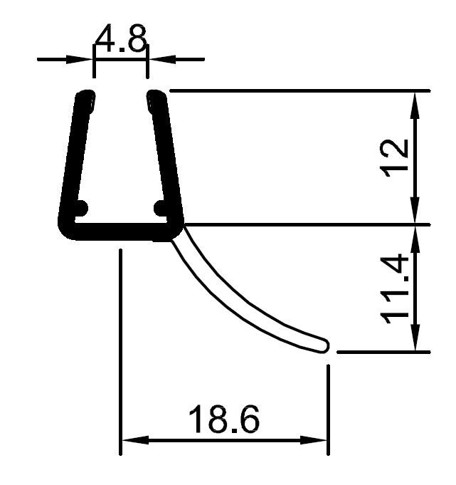 CRL DUAL DUROMETER PVC SEAL AND WIPE FOR 6 MM AND 8 MM GLAS