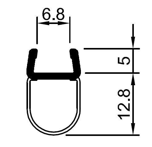 CRL REHAU CLEAR VINYL SEAL WITH BELLOWS AND SHORT LEG, 6 - 8 MM