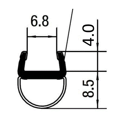 Translucent Vinyl Bulb Seal for 8 mm glass