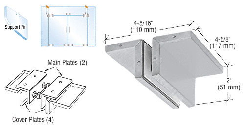 CRL Ceiling Mounted Support Fin Brackets