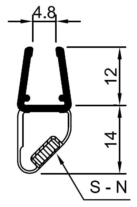 CRL 45 Degree LH Magnetic Profile for Glass-to-Glass fits 1/4